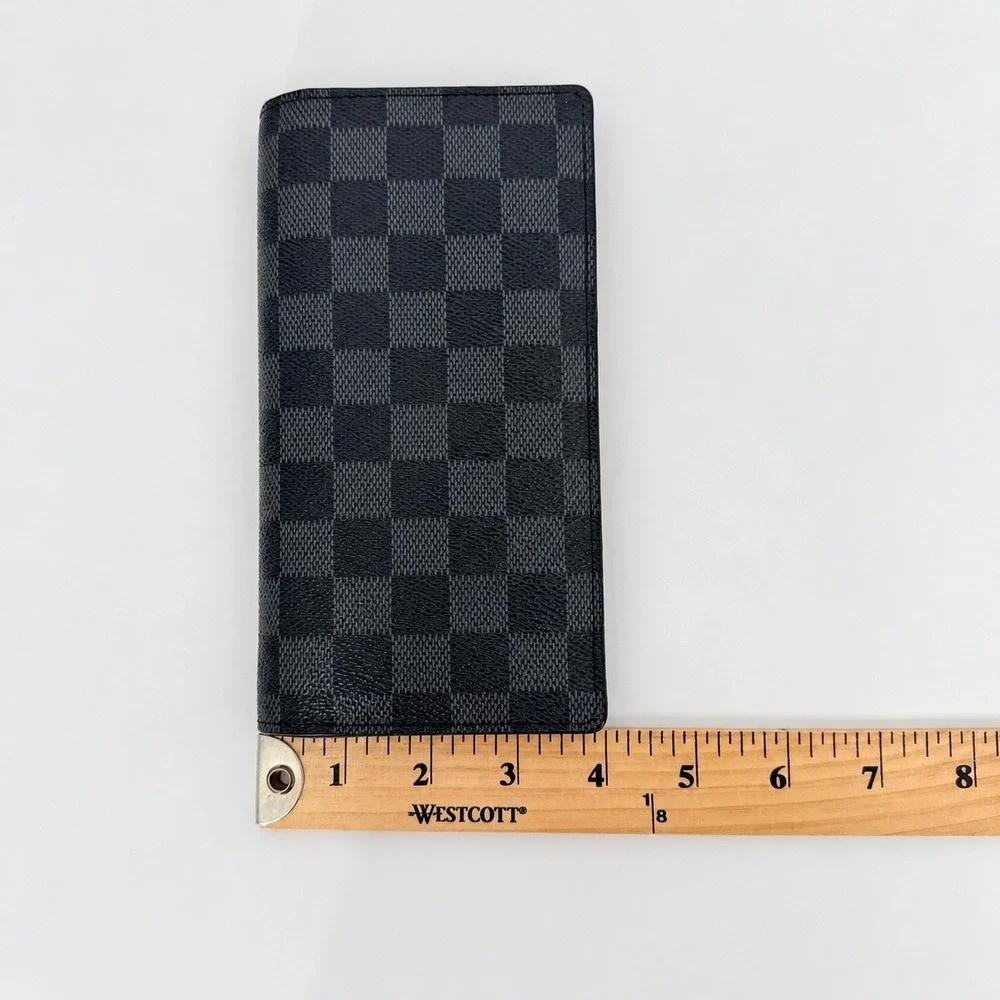 Louis Vuitton Brazza Wallet Mens Black Damier Graphite Luxury Designer Slim